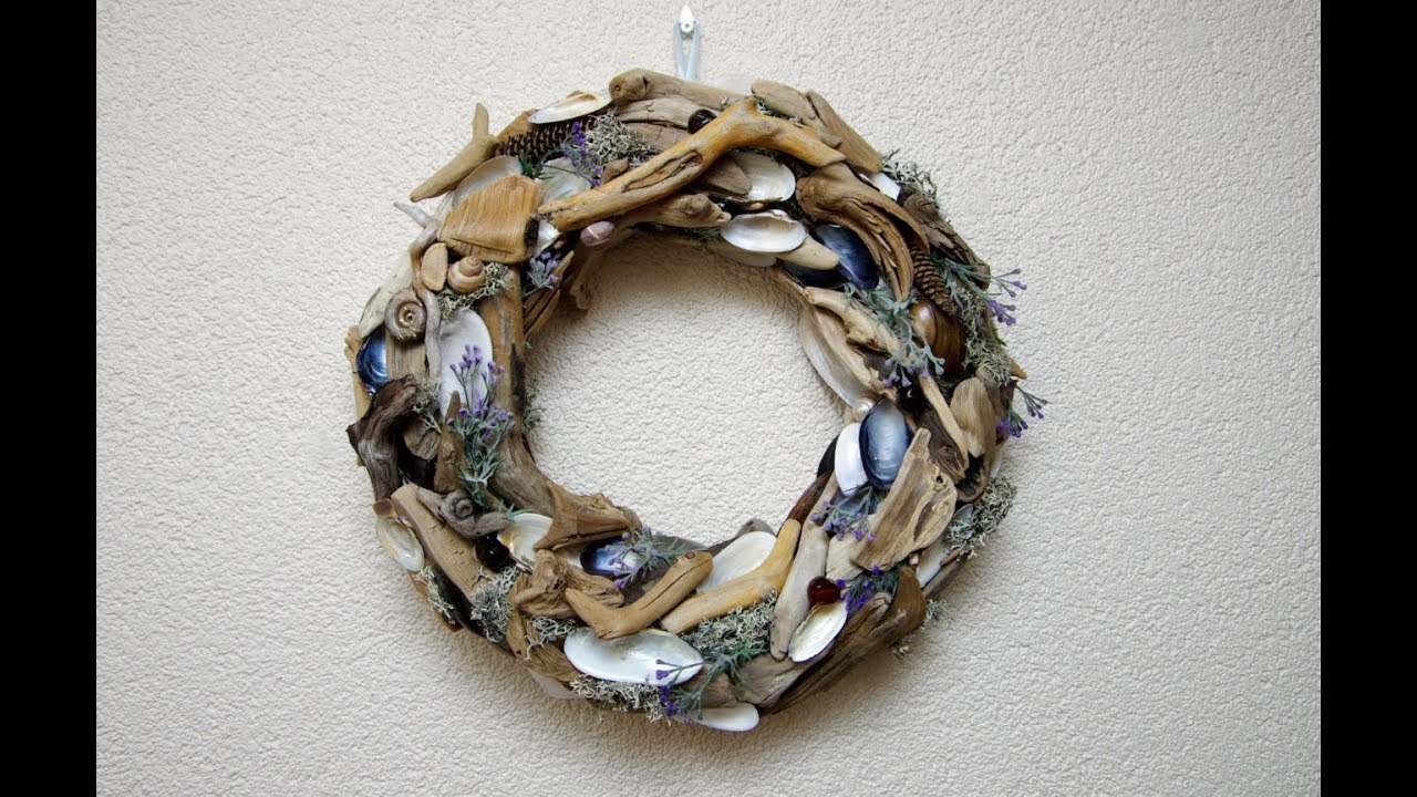 DIY: driftwood wreath  МОРСКОЙ венок их коряг и ракушек
