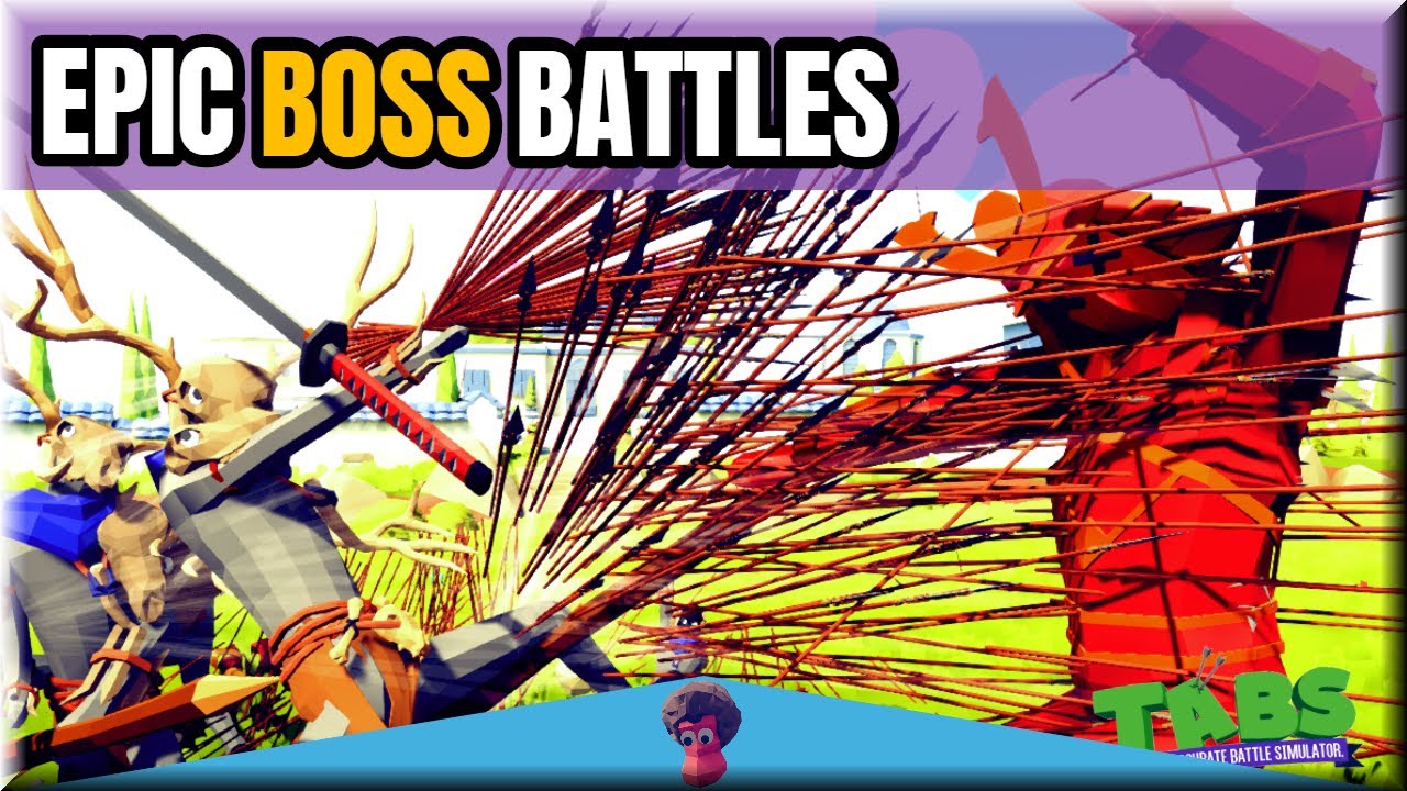 Intense Boss Battles! Spear Bloke Army vs Every Faction + TarYosh Faction - TABS Revenge Of Spears