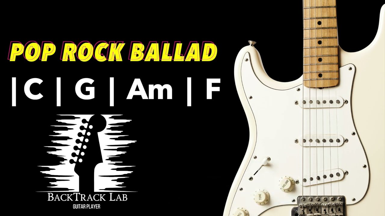 🎸 Pop Rock Ballad Backing Track in C | BPM 70 | C - G - Am - F 🎶
