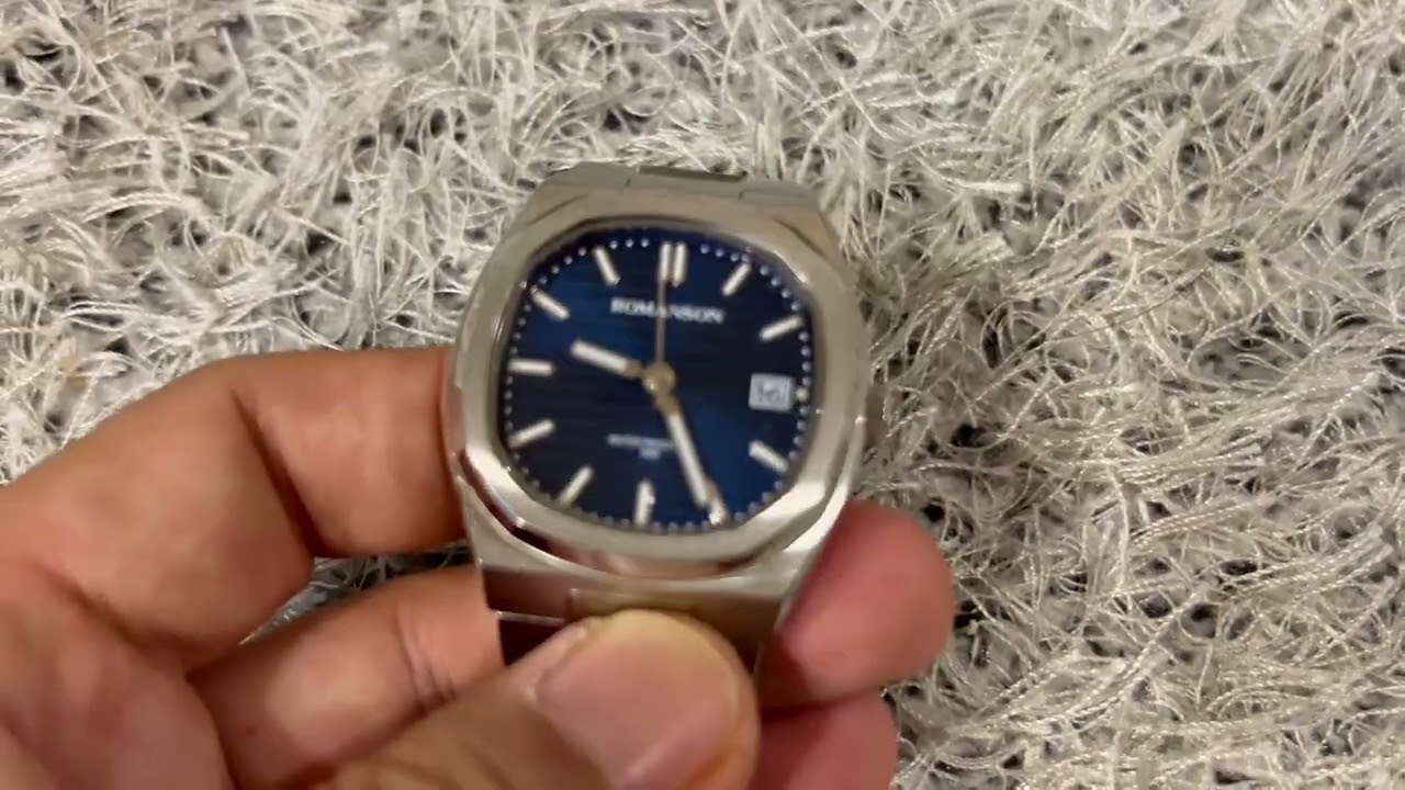 Romanson Hodie Octagonon Date Blue Dial Men's Watch