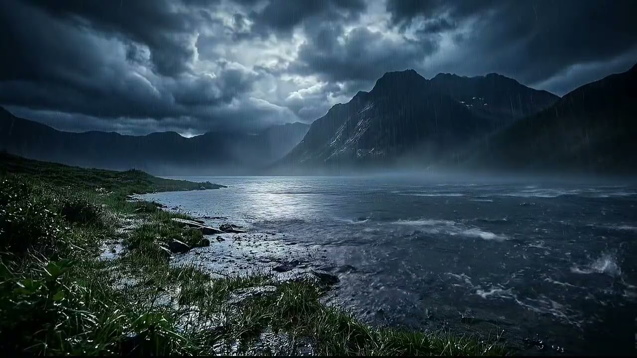 Heavy Rain on River ASMR Rain Sounds for Deep Sleep, Relaxing Nature Ambience