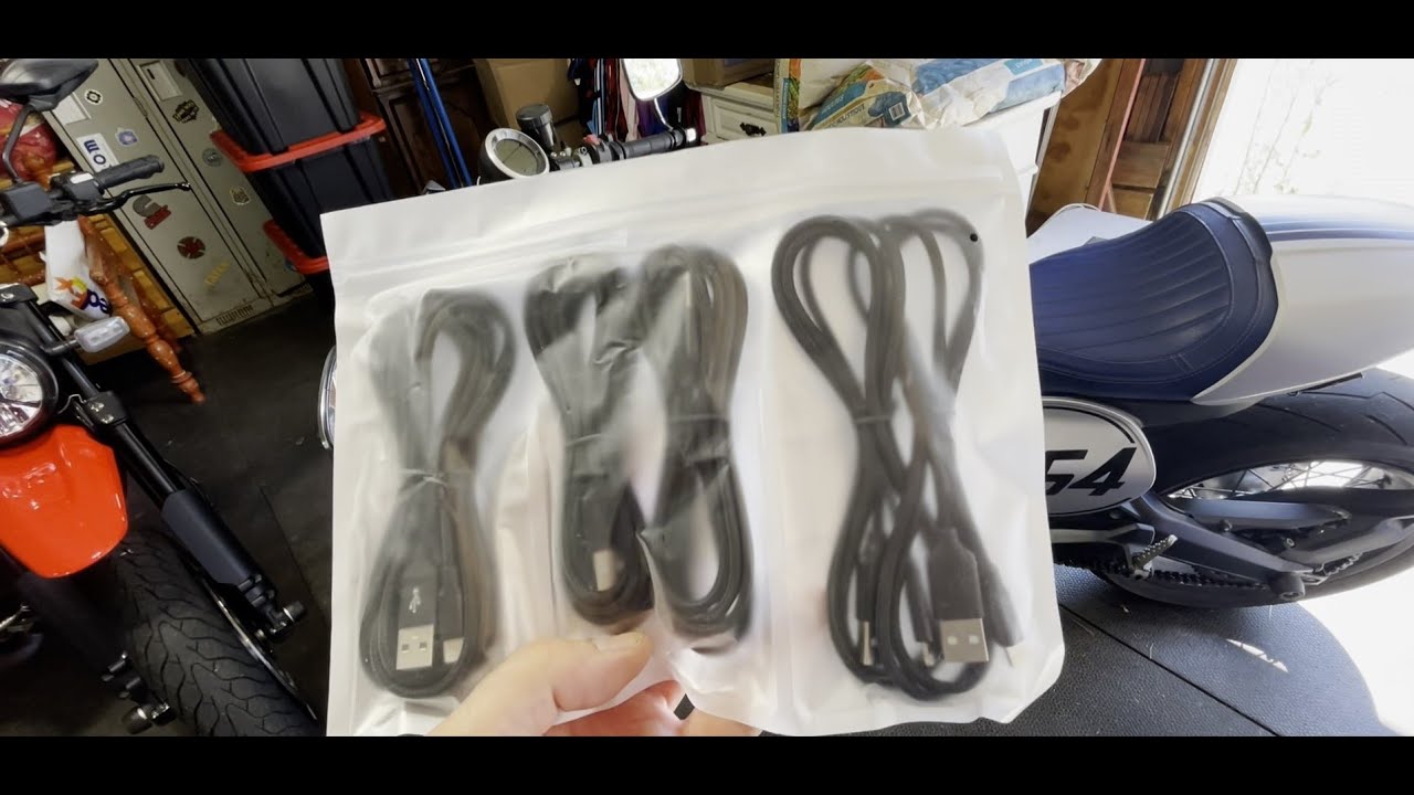 USB Charging Cable Installed Ducati Scrambler