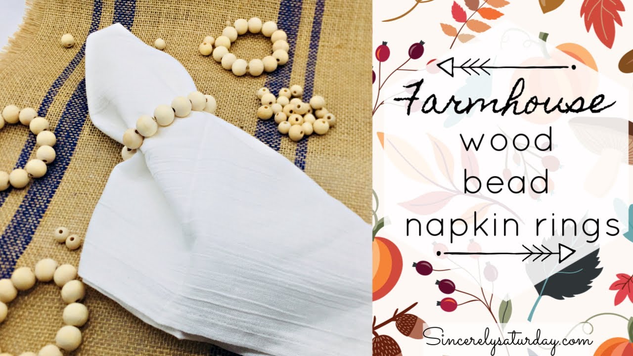 Farmhouse wood bead napkin rings - Easy DIY wood bead napkin rings for any occasion