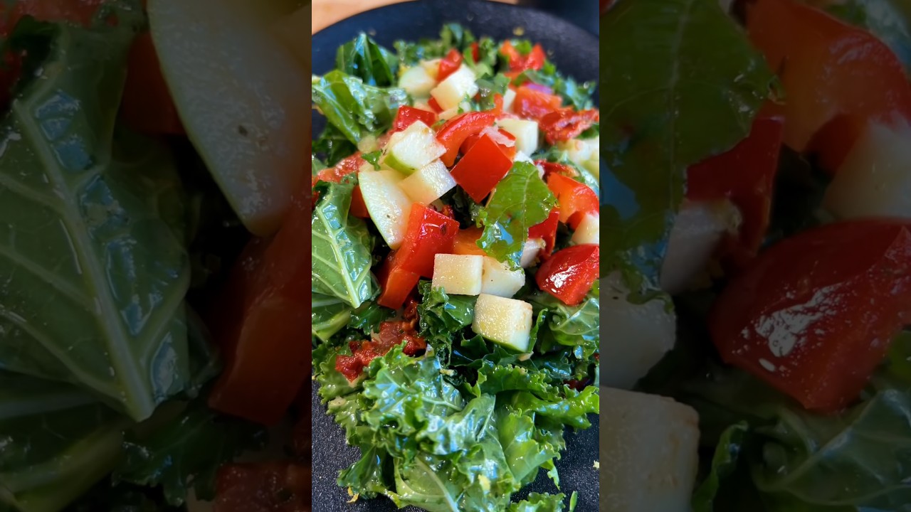 Antioxidant Kale Salad with Vinaigrette Dressing #shorts