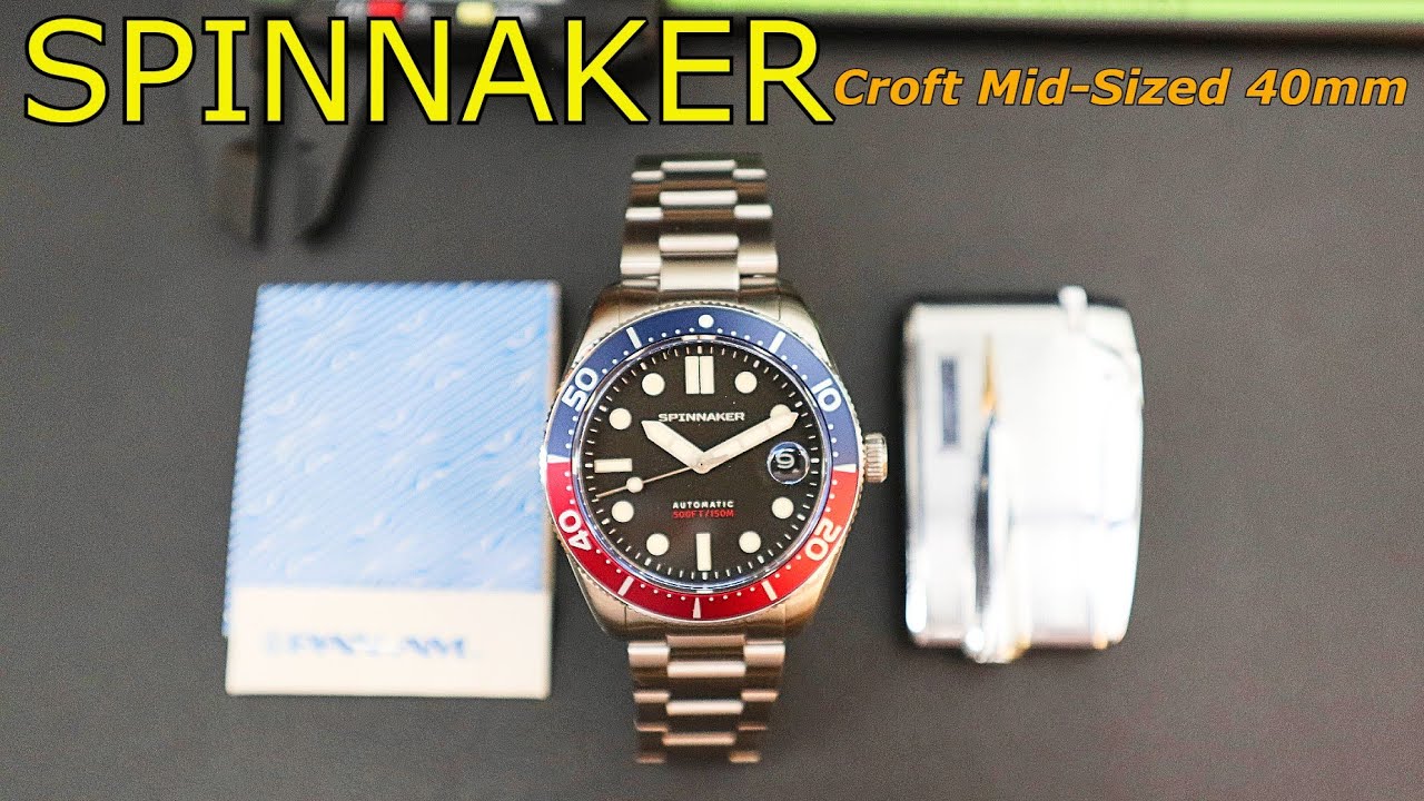 Представляем автоматические дайверские часы SPINNAKER Croft среднего размера с 40-миллиметровым б...