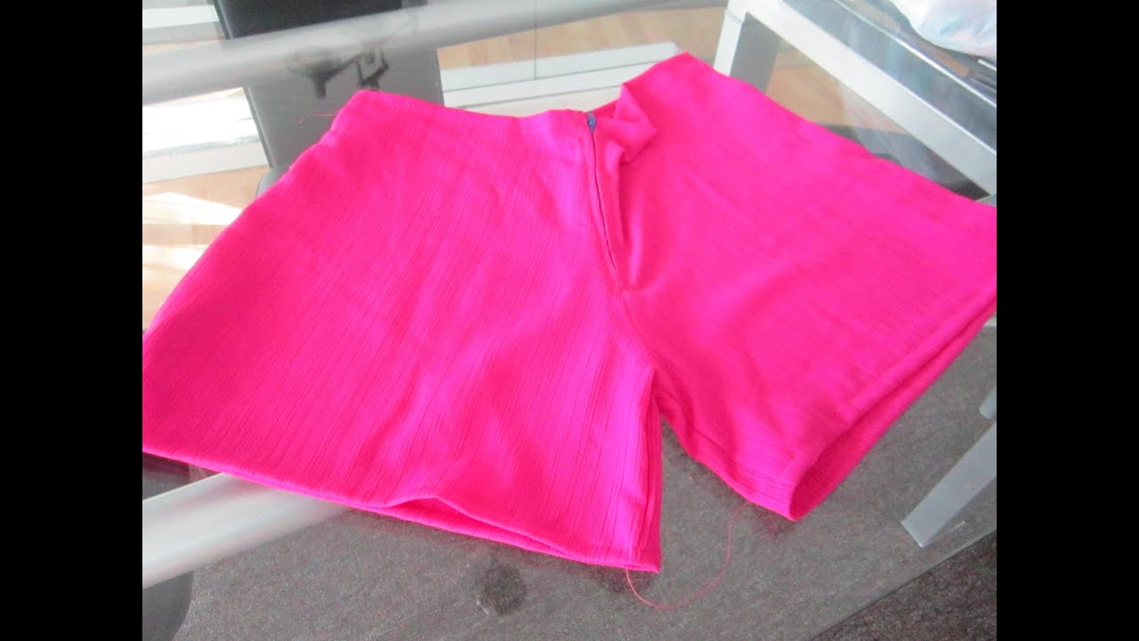 DIY shorts with hidden zipper