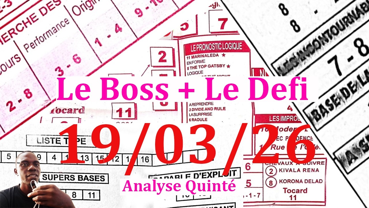 🚨🚨 Le BOSS JEUI 19 Mars 2026 - Analyse : Saint-Cloud (R1) 1ère course – Prix Dunette