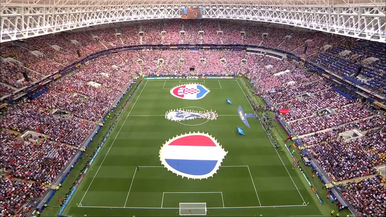 Flags Presentation & Anthems - France vs. Croatia &mdash; 2018 Russia FIFA World Cup&trade; Final &mdash; Top View