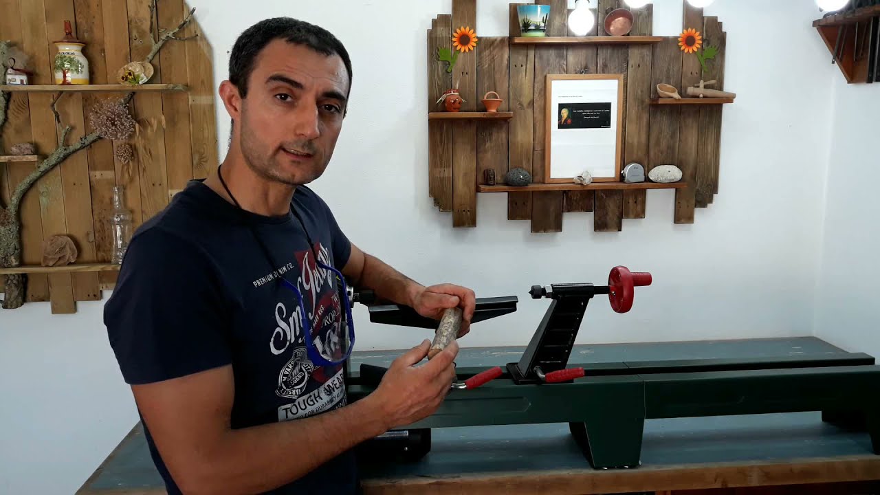 A MINHA PRIMEIRA PEÇA TORNEADA NO TORNO PARA MADEIRA   PARKSIDE  PDB 100 A1