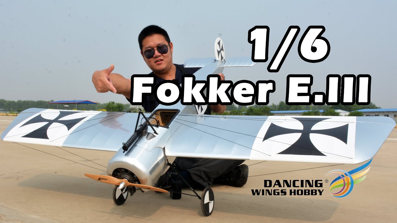 NEW 1/6 SCALE RC FOKKER E.III TEST & FLY，DWhobby新品福克E一战战斗机像真航模开箱装机测评