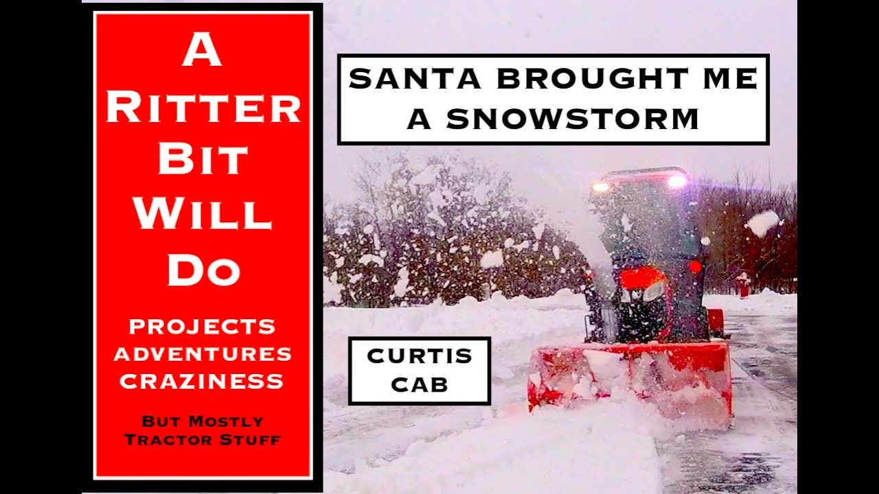 PLOWING SNOW SANTA BROUGHT ME (Kubota Tractor with Curtis Cab)