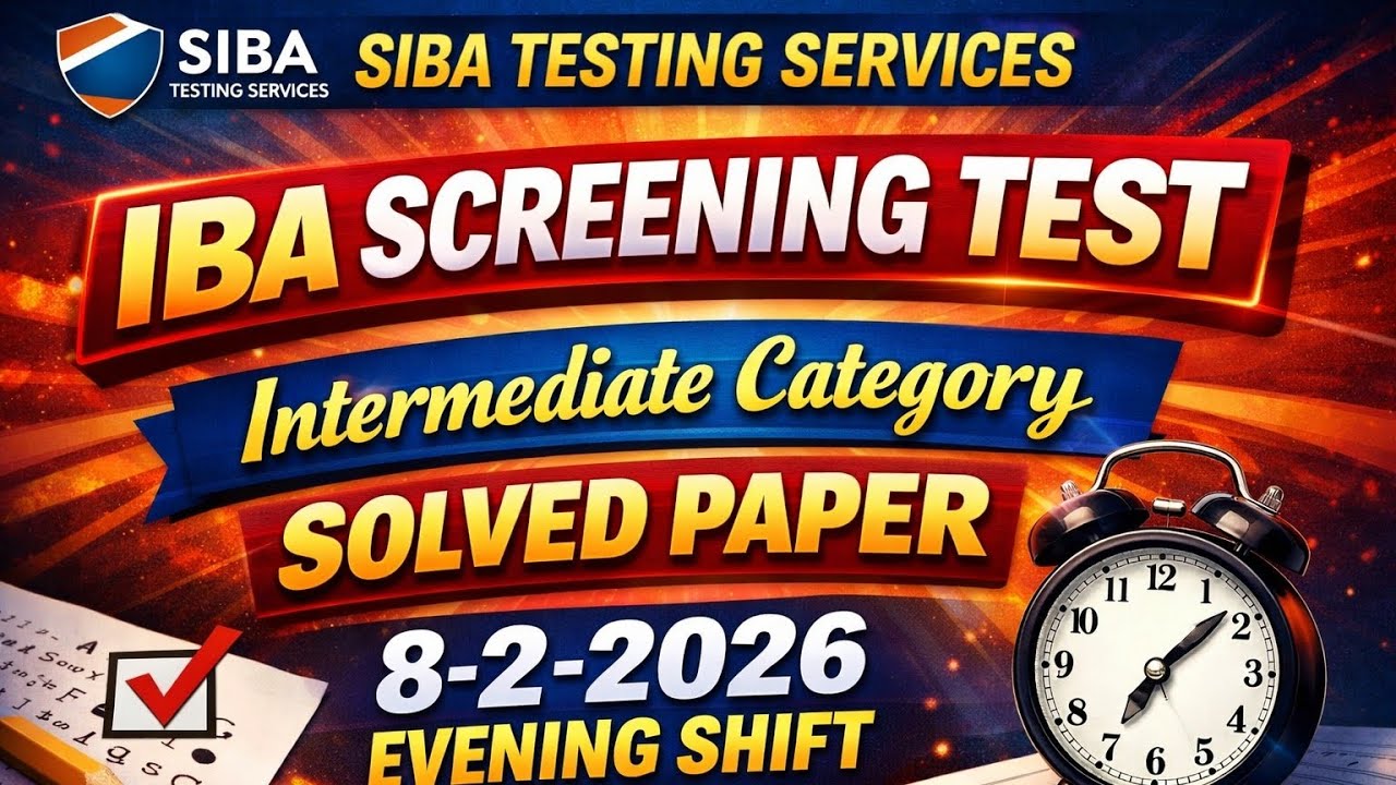 8-2-2026 Evening Shift STS IBA Screening Test Intermediate Solved Paper Complete 8 February 2026 