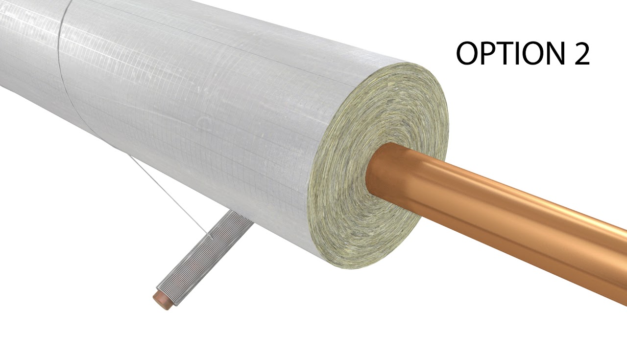 Thermal insulation of pipes with PAROC Hvac Section AluCoat T