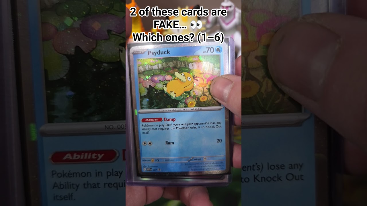 Real vs Fake Pokémon cards… which 2 are fake? 👀 