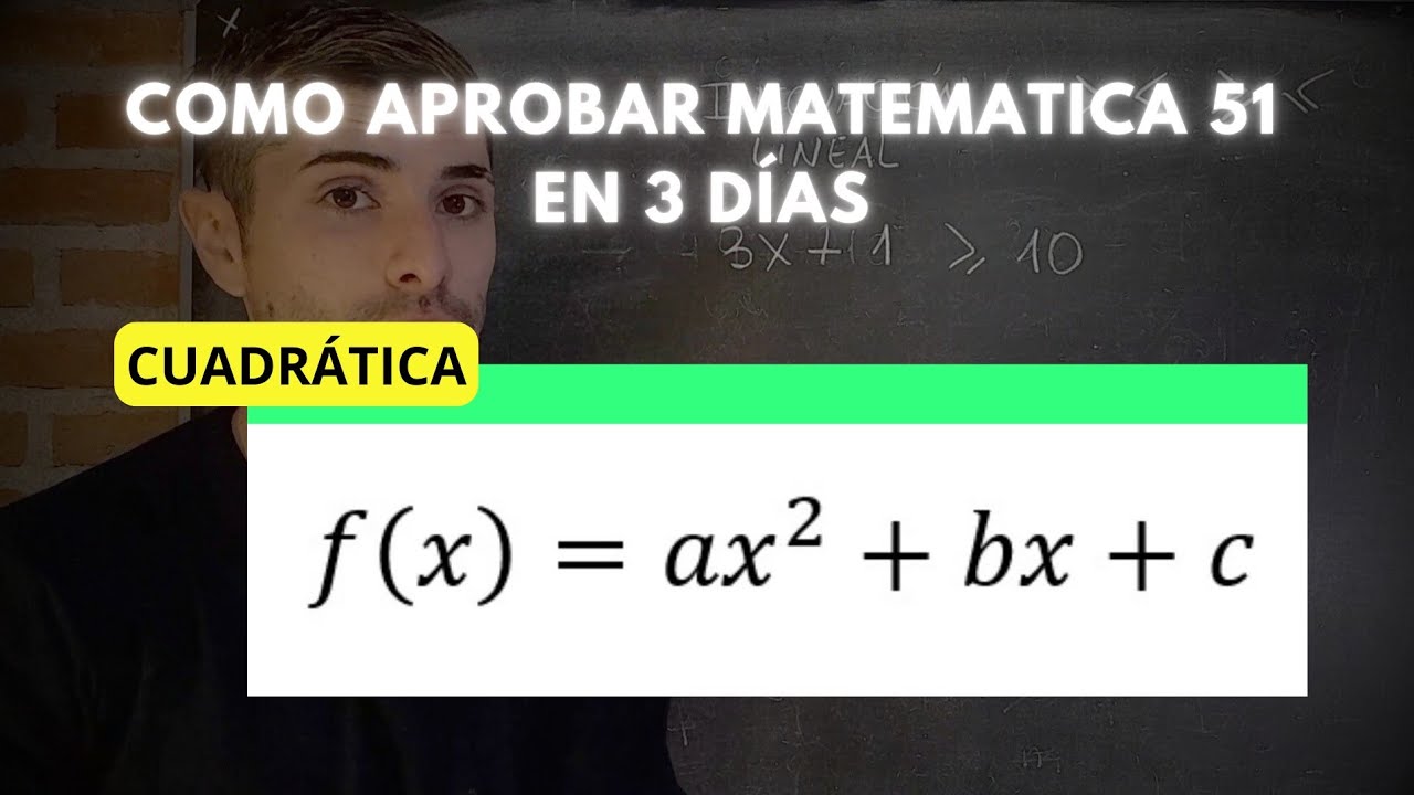 10. Graficar FUNCION CUADRATICA (raíces y vértice) - MATEAMTICA 51. CBC