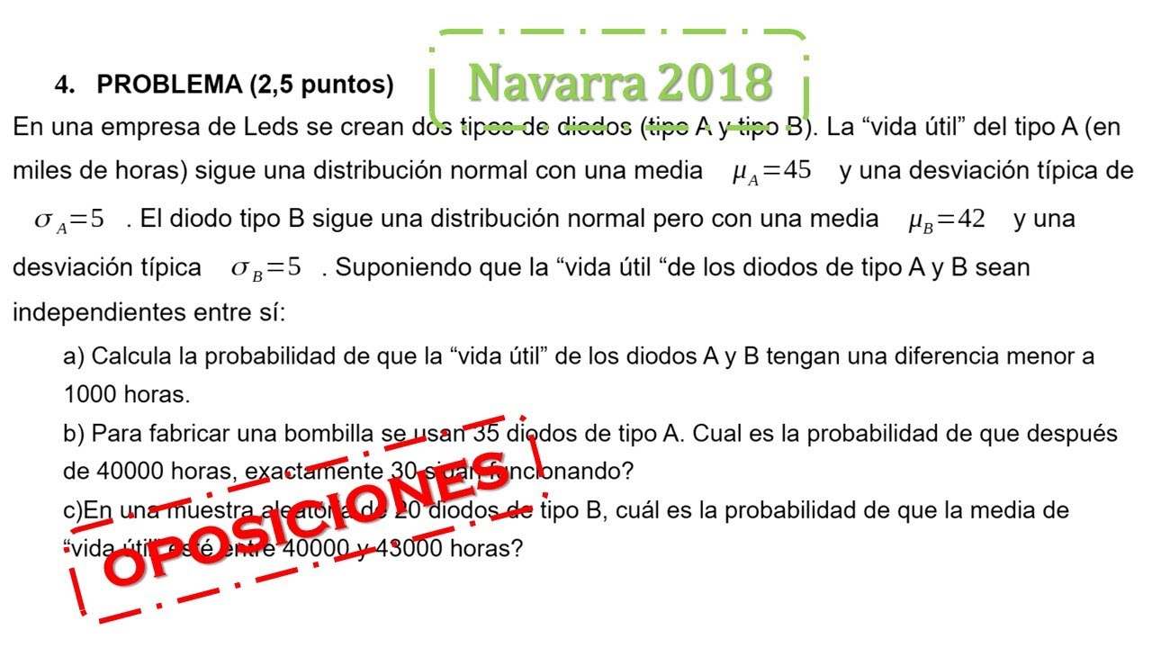 distribución normal navarra 2018 oposiciones