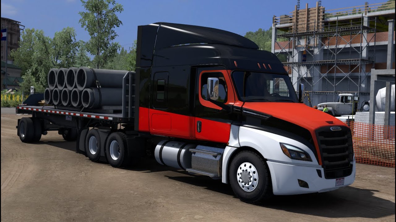 Feightliner Cascadia| Collorado | Transporting pipes Ats Logitech G 29 Gameplay.🚩