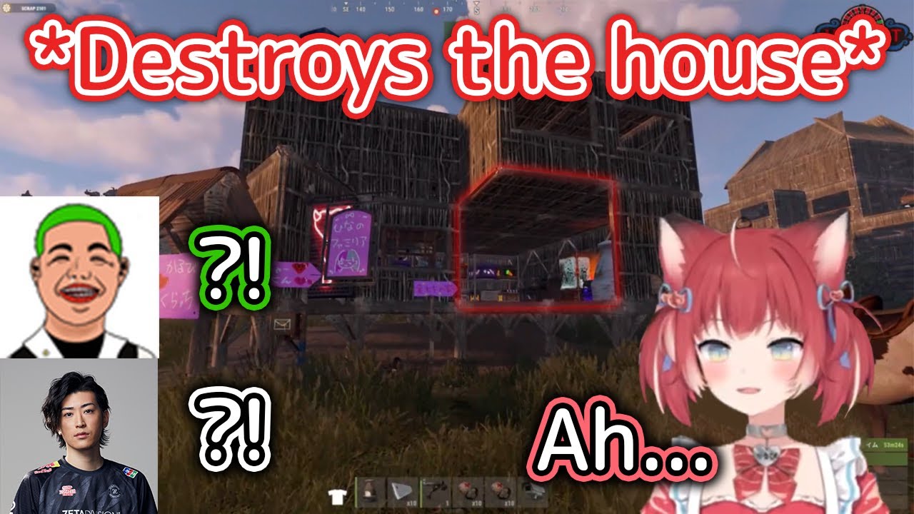 Karubi Plays Around With Landmines But Ends Up Destroying the Groups House 【VCR Rust】【EN Sub】
