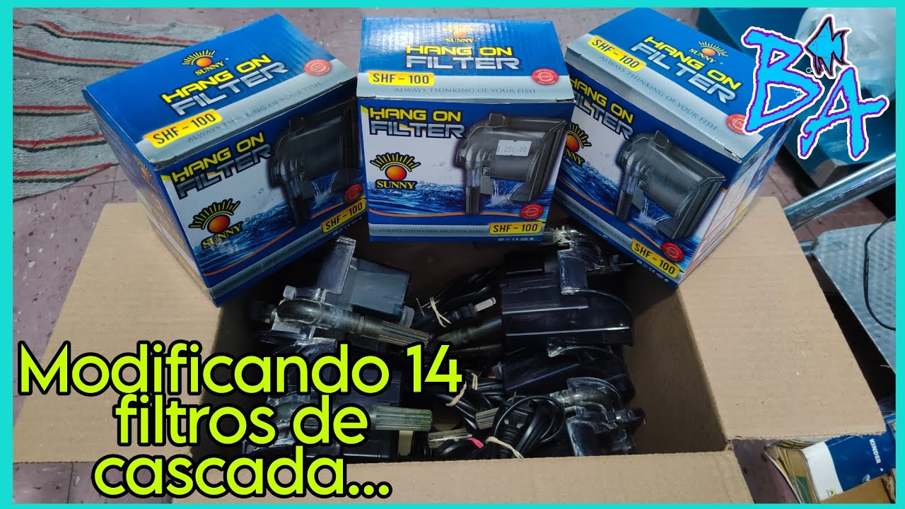 Modificando 14 filtros de cascada para acuario Bioacuatixz