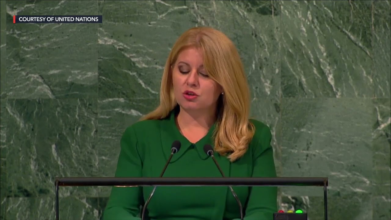 Slovakia's Zuzana Čaputová addresses the 77th UN General Assembly