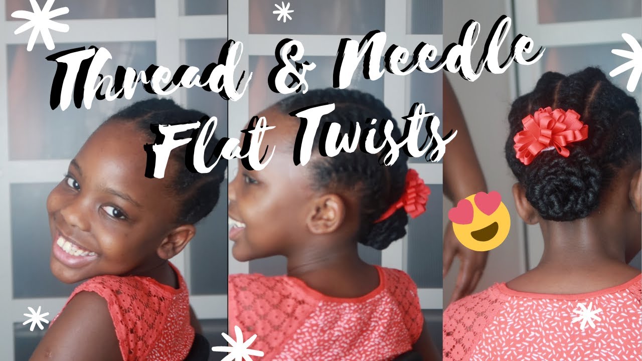 HOW TO: Thread & Needle Flat Twists||  TYPE 4 Natural Hair