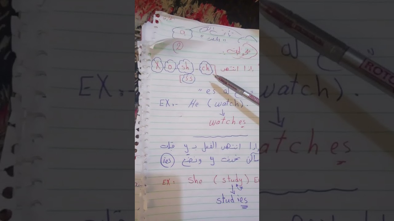 الجزء الثانى من المضارع البسيط