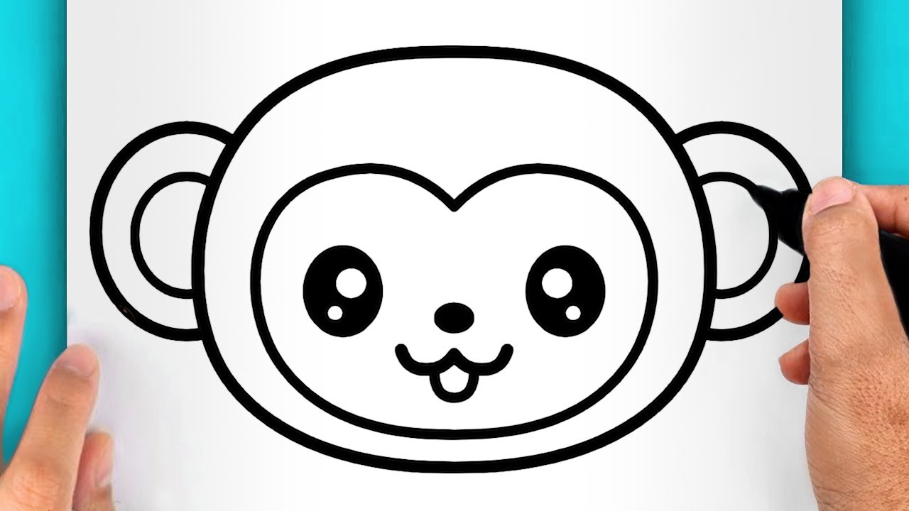 DISEGNI FACILI DA FARE | COME DISEGNARE UNA SCIMMIA FACILE (VIDEO DI DISEGNI KAWAII)