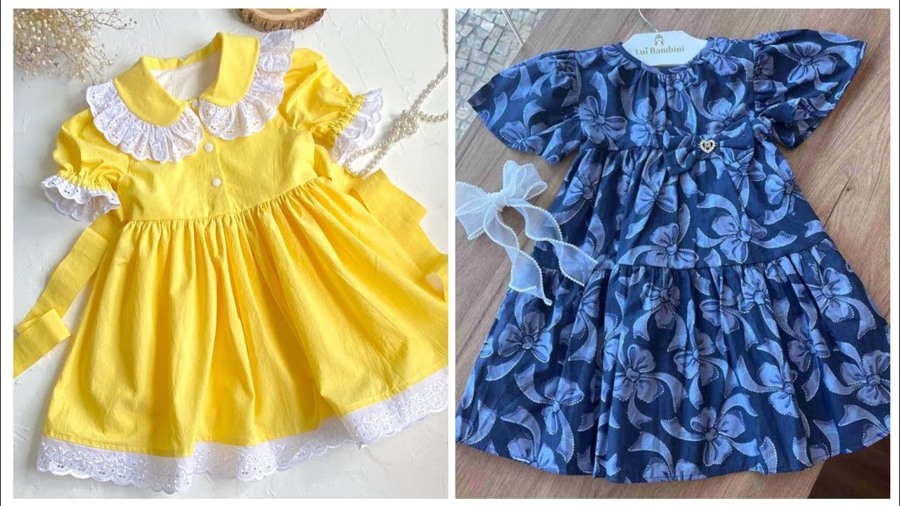 Elegant stylish baby girl's dresses designing ideas #fashion #babygirlsfrocks 