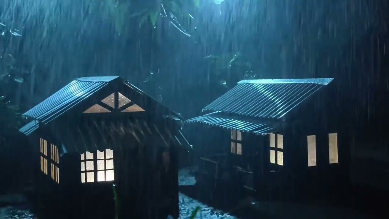 ⚡ Strong Rain Thunderstorm Sounds for Sleeping | Heavy Rain & Intense Thunder on Old House at Night