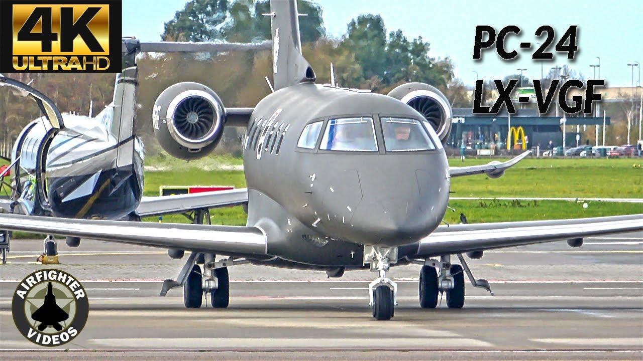[4K] Pilatus PC-24 | Flying Group Luxembourg | Schiphol Oost AMS/EHAM