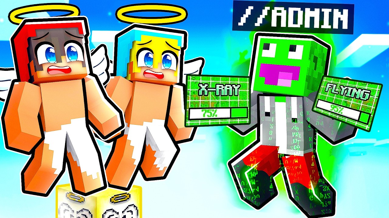 UŻYWAM HACK&Oacute;W na JEDNYM BLOKU ANIOŁ&Oacute;W w Minecraft!