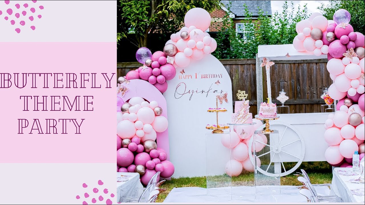 CREATE WITH ME| Butterfly themed 1st Birthday Balloon Decor|Sweet/Candy Car| Arch balloons an
