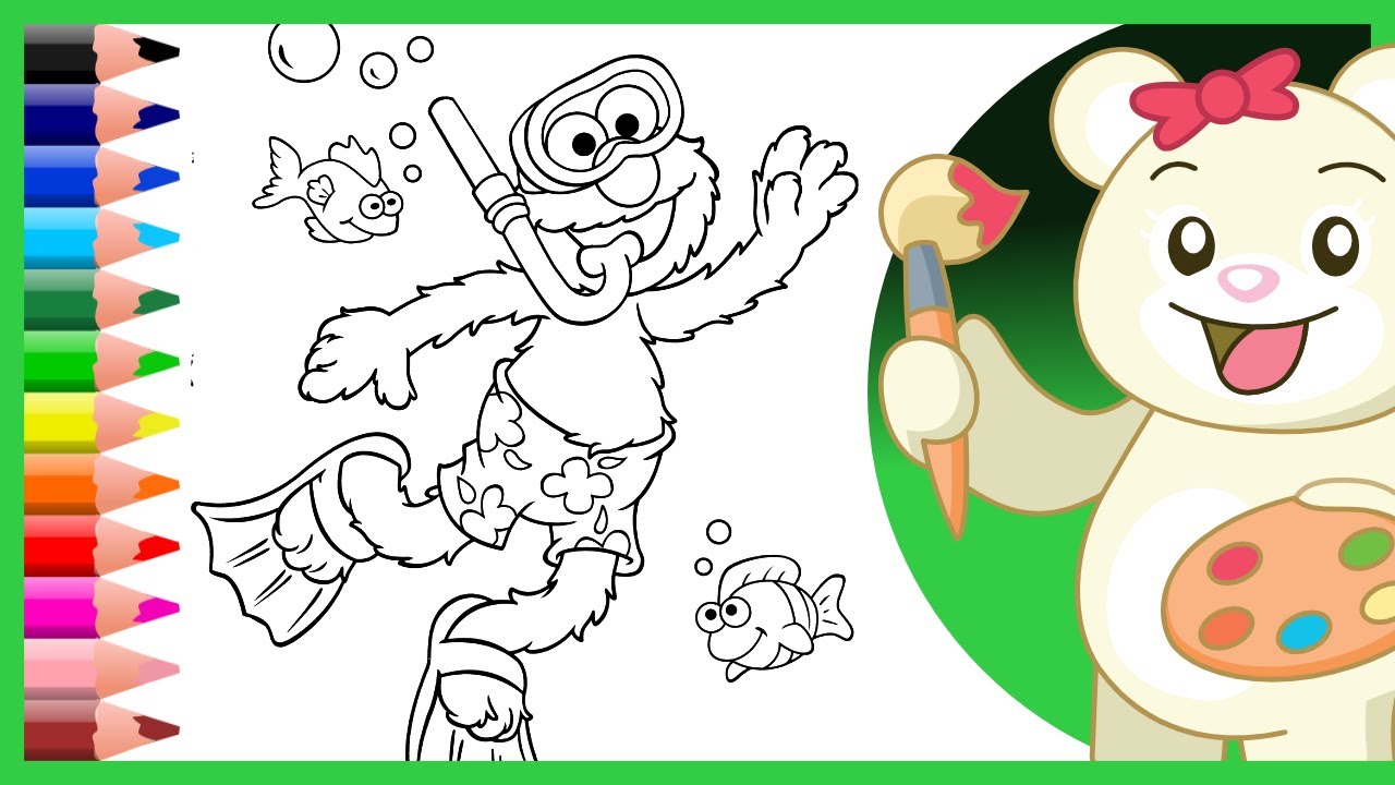 Sesame Street Coloring Pages - Coloring Videos for Children - Learn Colors