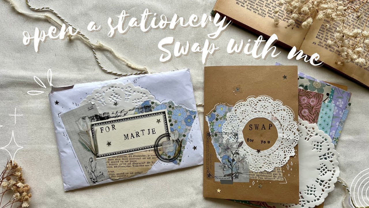 Open a stationery swap letter with me - penpal - flowers / spring - asmr and lofi, no talking 👩🏼‍🎨🌿