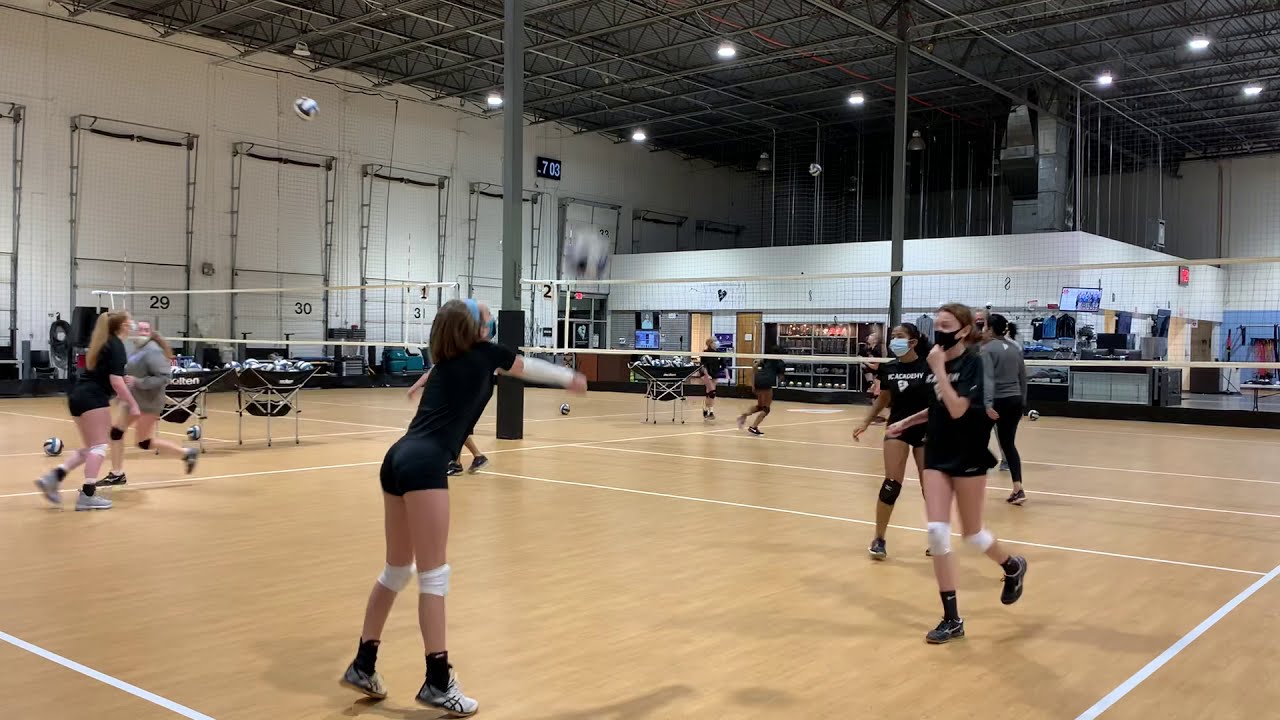 U13s volleyball warm-up pregame