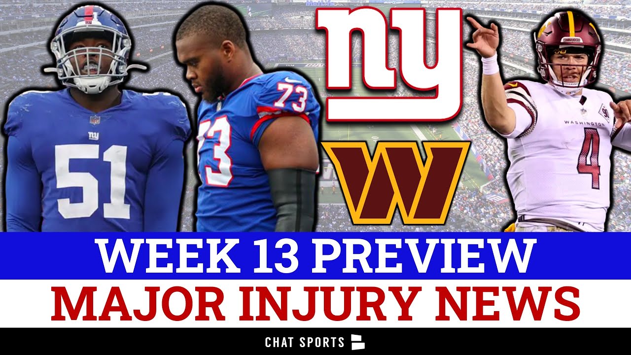 MAJOR Giants Injury News Ft. Azeez Ojulari & Evan Neal + Giants vs. Commanders Preview & Analysis