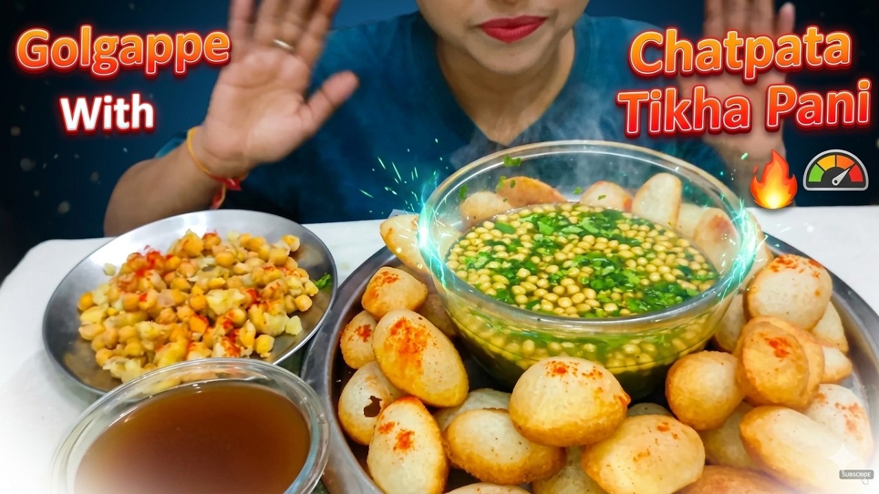 ASMR Golgappe Eating | Spicy Pani Puri | Street Food Mukbang