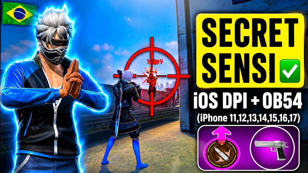 IPHONE 100% 🔒AIMLOCK🔒НАСТРОЙКИ ЧУВСТВИТЕЛЬНОСТИ ⚙️ FREE FIRE OB54 (ТОЛЬКО КРАСНЫЕ ЦИФРЫ)