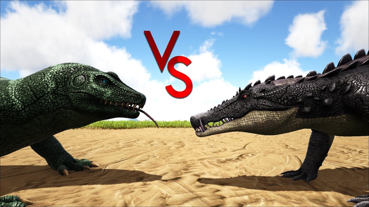 Megalania VS Kaprosuchus || Ark Battle