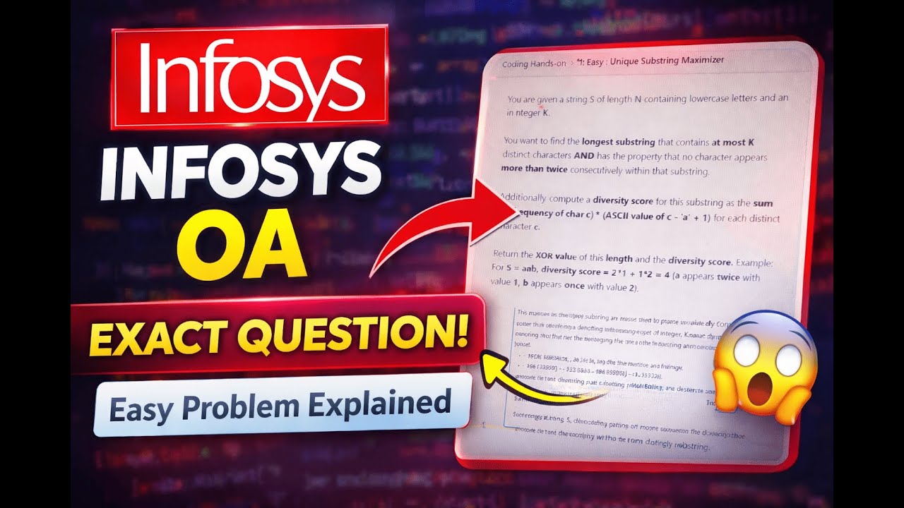 Infosys Online Assessment 2025 | Exact Questions Explained | Easy Unique Substring Problem