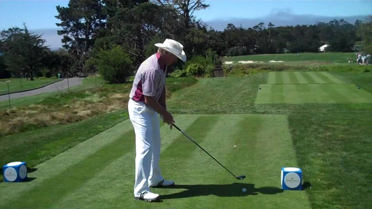Greg Norman tee shot at Pebble Beach Golf Links