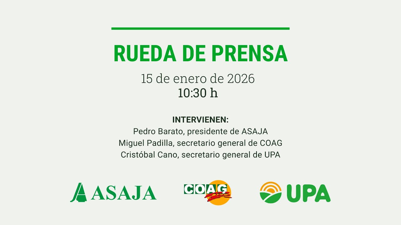 Rueda de prensa movilizaciones sector agrario