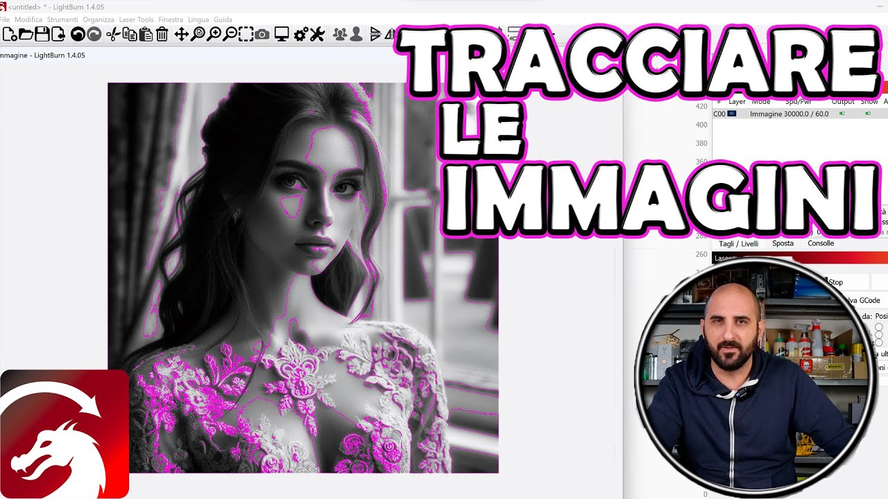 TUTORIAL Lightburn. Come tracciare tutte le immagini!