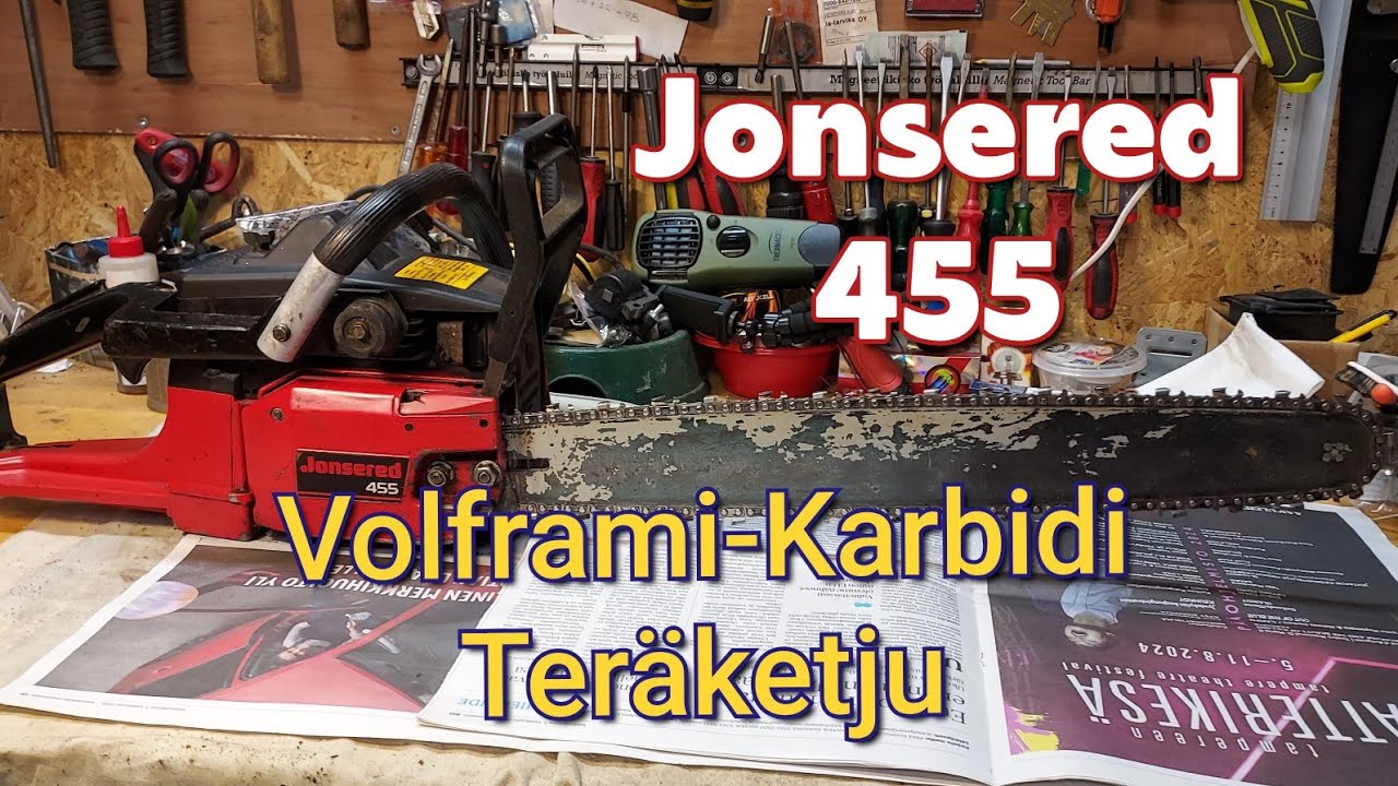 Volframi-Karbidi teräketju ja 455 Jonsered.