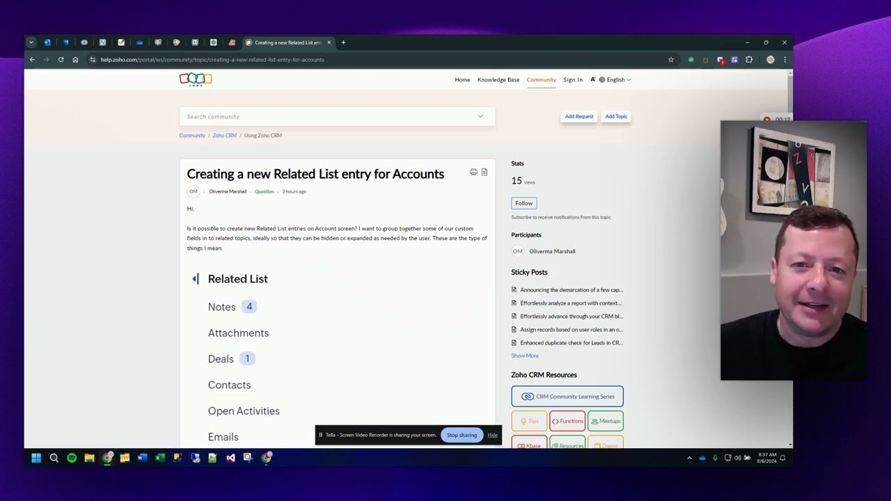 Zoho CRM   Custom Related Lists