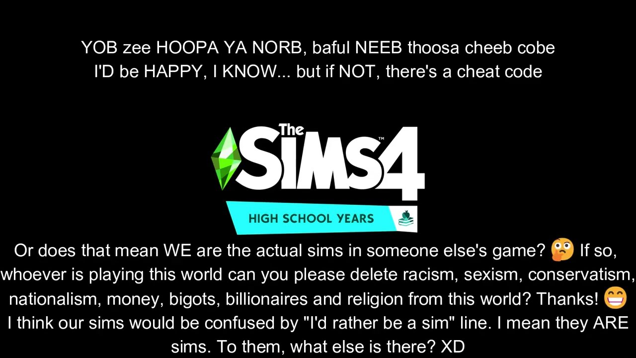 Sims by corook Simlish Version (Simlish lyrics & English Lyrics)