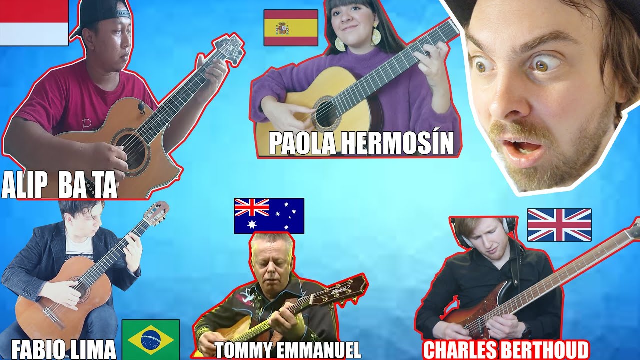 I react to AMAZING GUITARISTS (..Alipbata, FabioLima, T. Emmanuel, Charles Berthoud, Paola Hermosin)