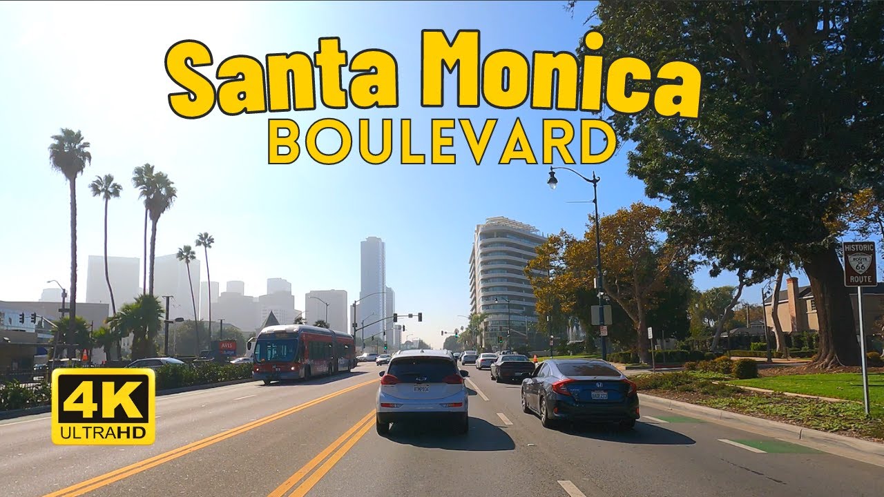 Driving entire Santa Monica Boulevard - From Sunset Junction to Santa Monica | USA CA [4K UHD 60]