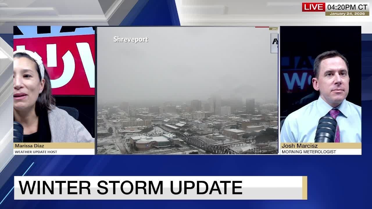Meteorologist Josh Marcisz giving weather latest info