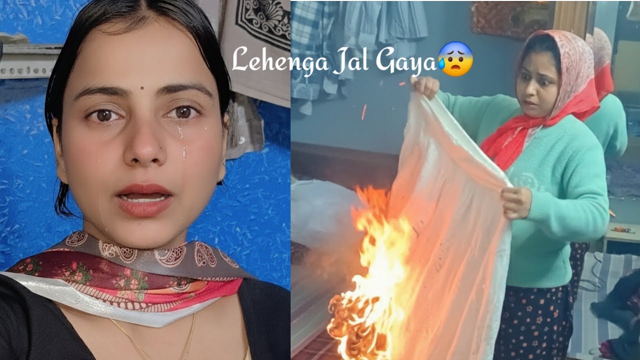 Lehenga Jal Gaya 🔥😰#komalNeelamKajalVlogs  #funny vlogs #KOMALNEELAMKAJAL #vlog 